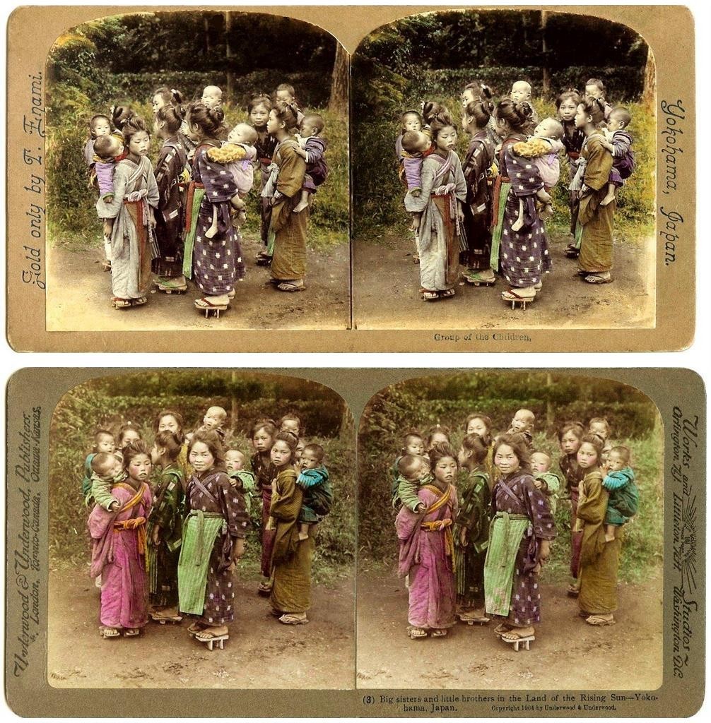 Alternate Stereoview versions of 'Baby-nurses'  (Courtesy: Rob Oechsle - t-enami.org)